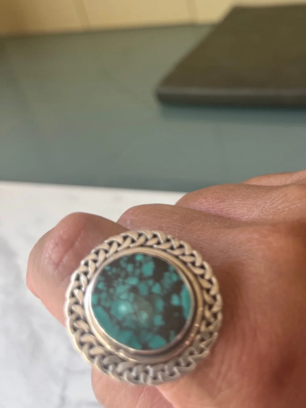 Sterling Silver Turquoise Ring size 9
